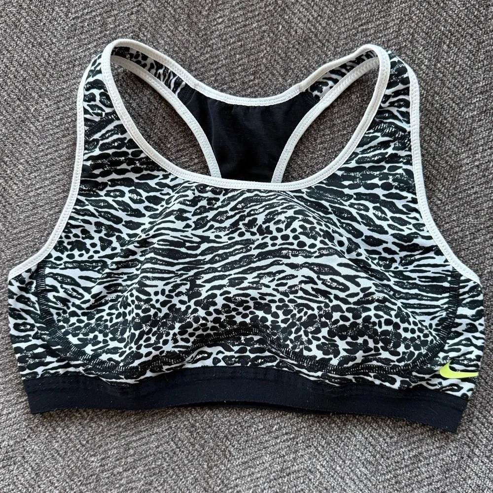 Nike Black and White Dri-FIT Sports Bra